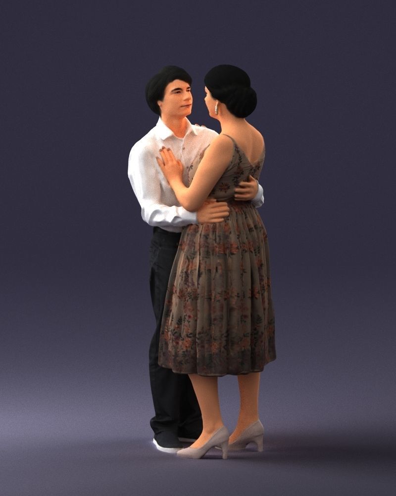 000140 Romantic Couple Embrace 0620 3D model_26
