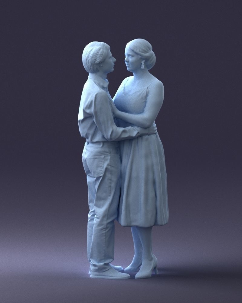 000140 Romantic Couple Embrace 0620 3D model_4