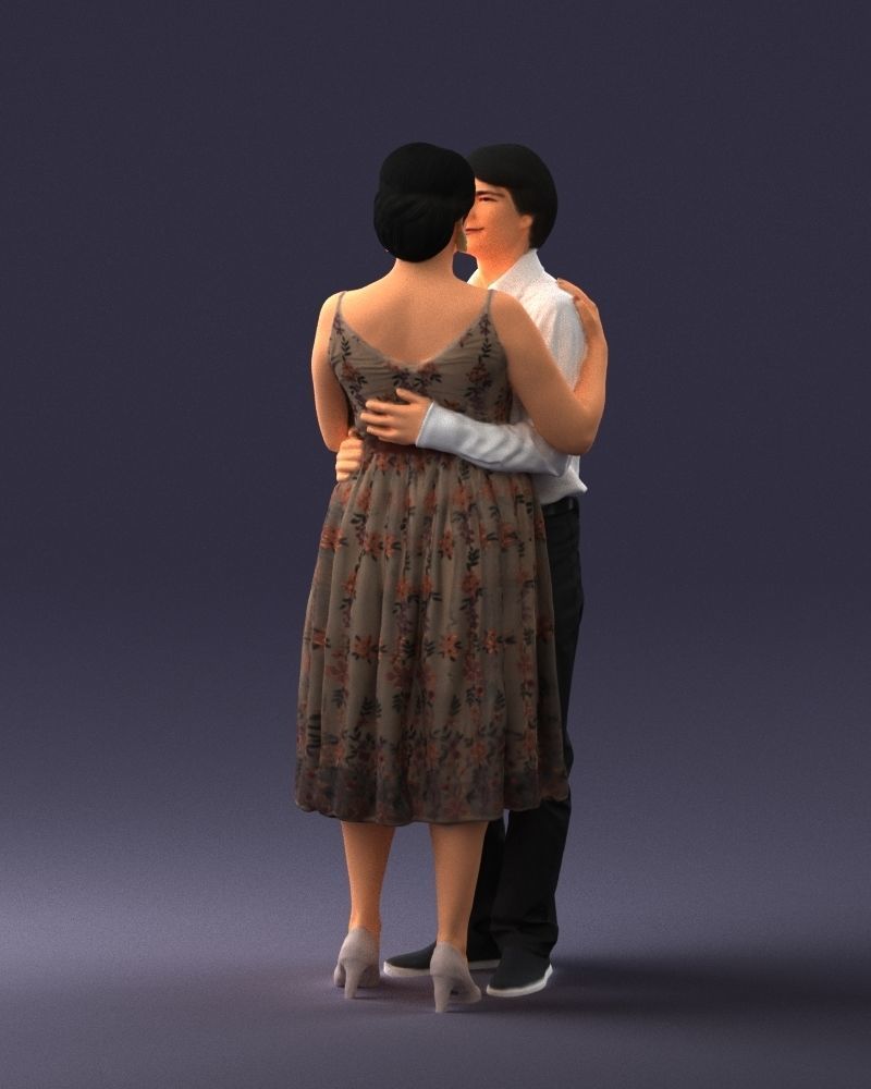 000140 Romantic Couple Embrace 0620 3D model_20
