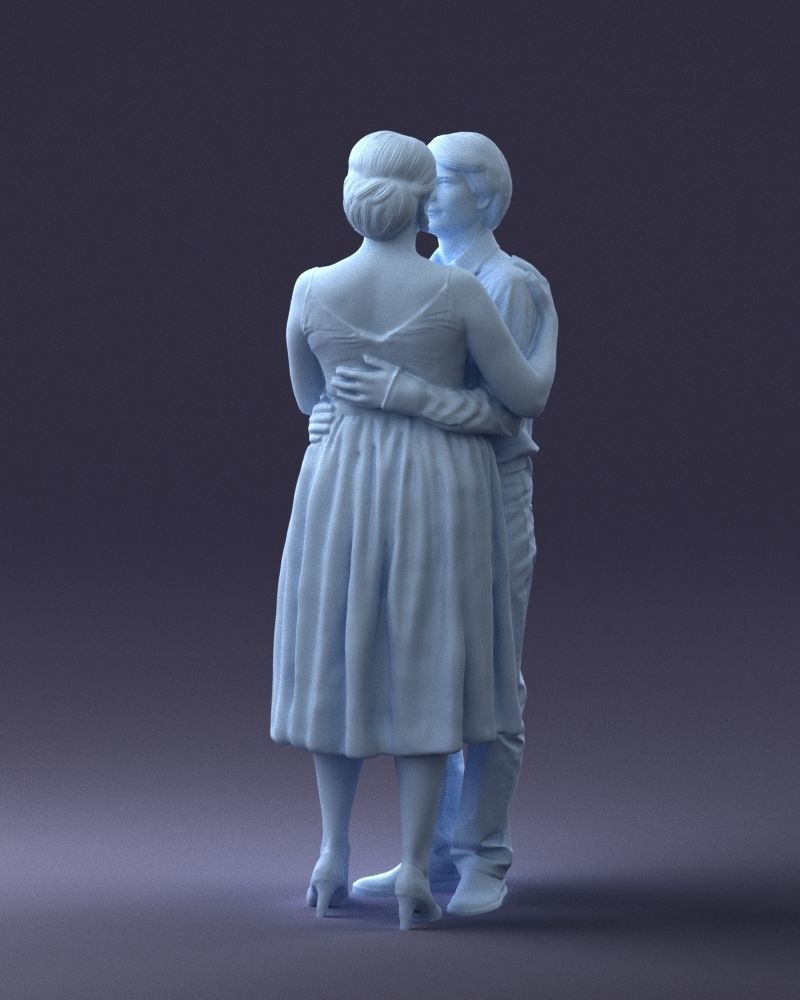 000140 Romantic Couple Embrace 0620 3D model_21