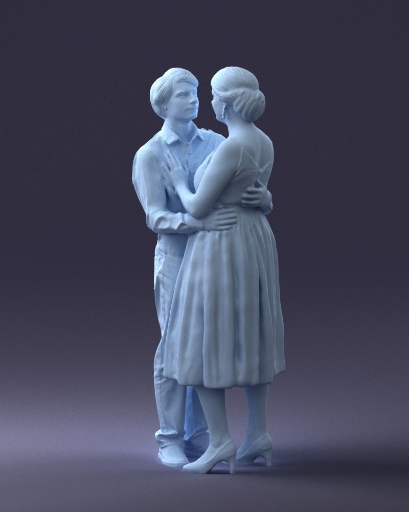 000140 Romantic Couple Embrace 0620 3D model_27