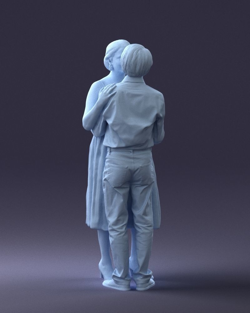 000140 Romantic Couple Embrace 0620 3D model_12