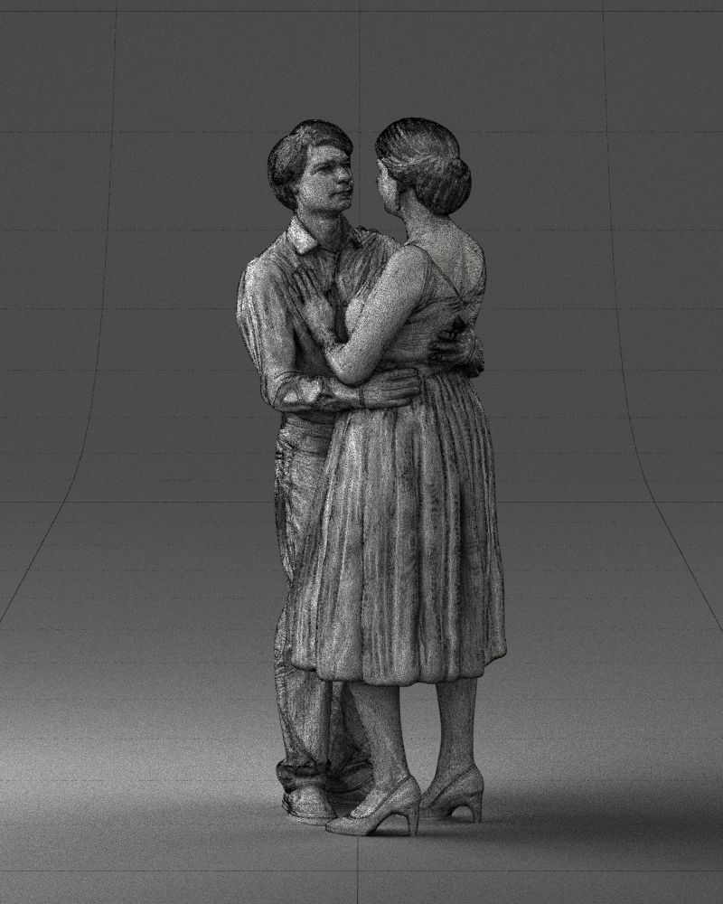 000140 Romantic Couple Embrace 0620 3D model_28