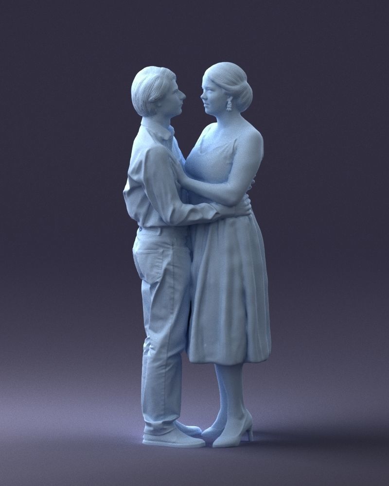 000140 Romantic Couple Embrace 0620 3D model_36