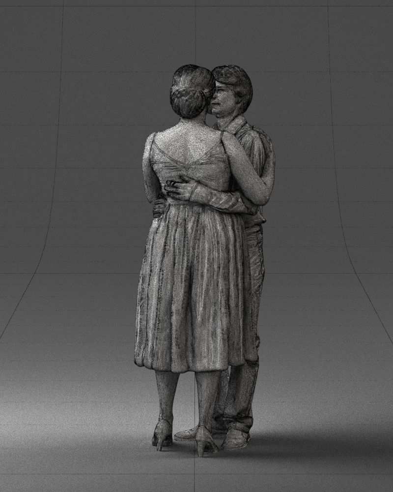 000140 Romantic Couple Embrace 0620 3D model_22