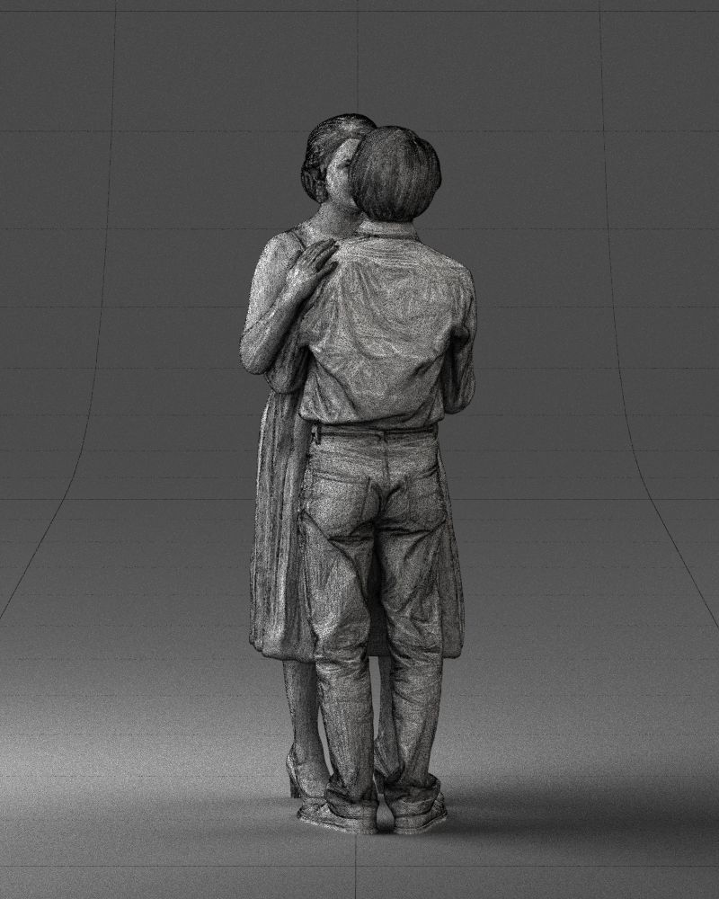 000140 Romantic Couple Embrace 0620 3D model_13