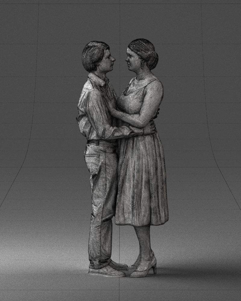 000140 Romantic Couple Embrace 0620 3D model_34