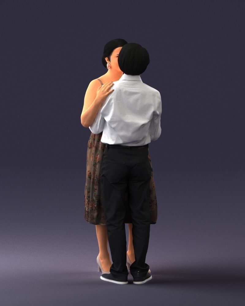 000140 Romantic Couple Embrace 0620 3D model_11