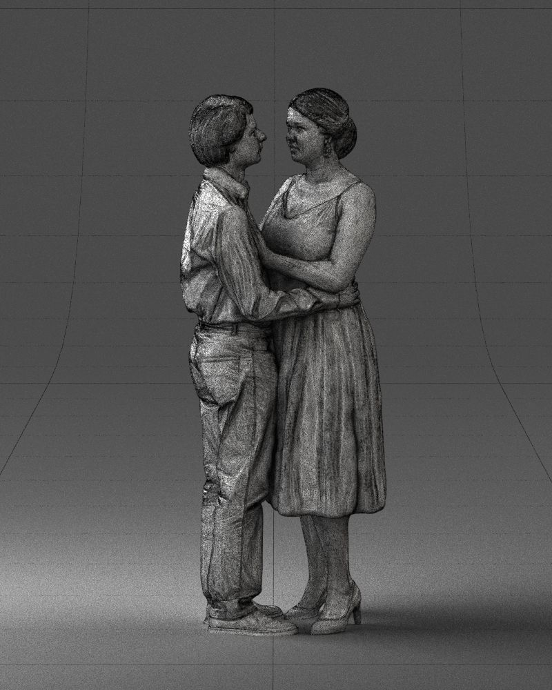 000140 Romantic Couple Embrace 0620 3D model_5