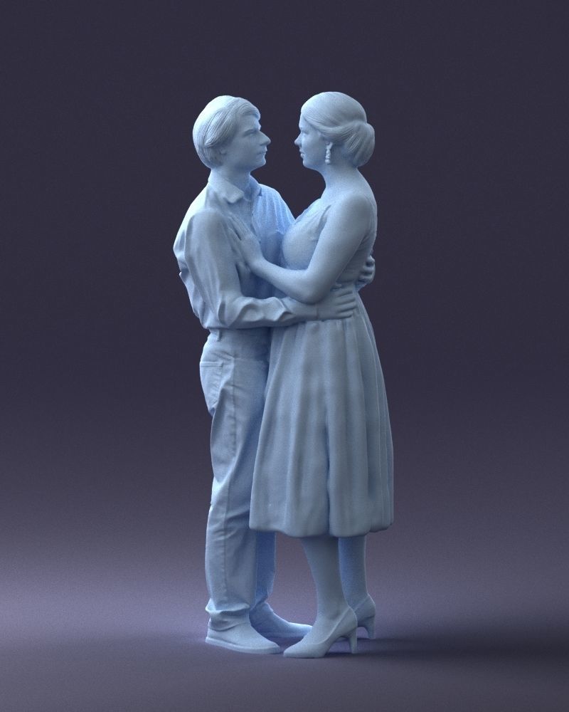 000140 Romantic Couple Embrace 0620 3D model_30