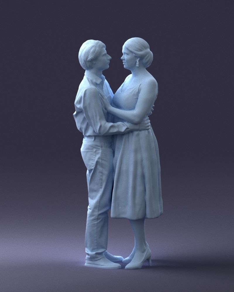000140 Romantic Couple Embrace 0620 3D model_33