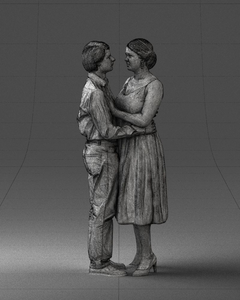 000140 Romantic Couple Embrace 0620 3D model_2
