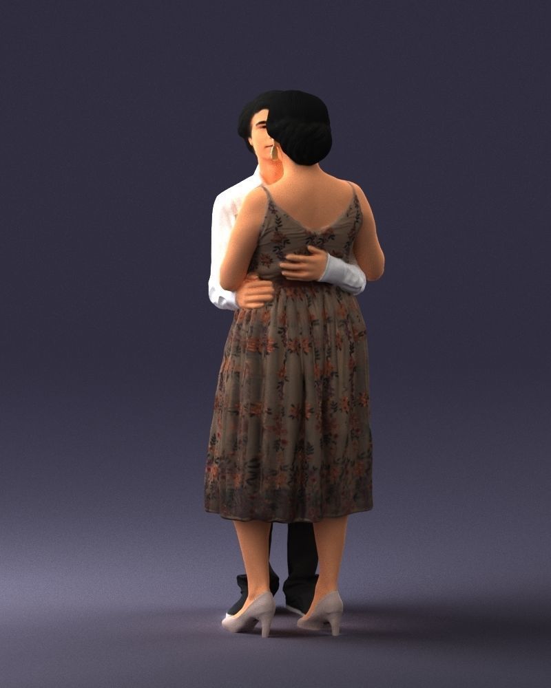 000140 Romantic Couple Embrace 0620 3D model_23