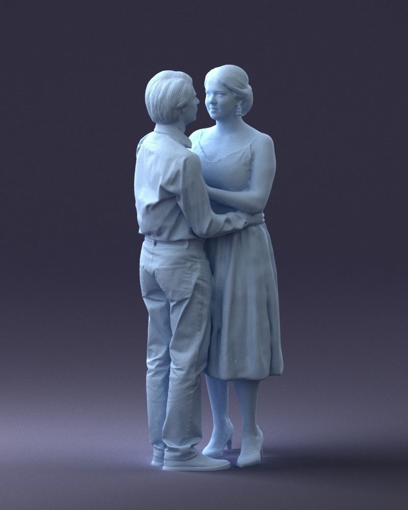 000140 Romantic Couple Embrace 0620 3D model_7