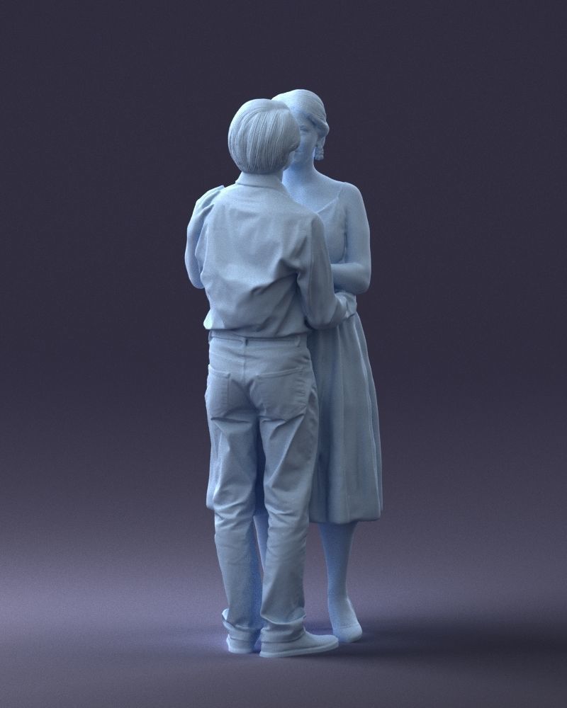 000140 Romantic Couple Embrace 0620 3D model_9