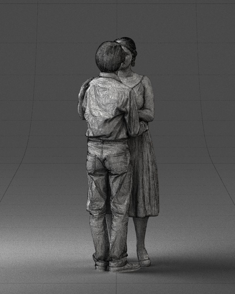 000140 Romantic Couple Embrace 0620 3D model_10