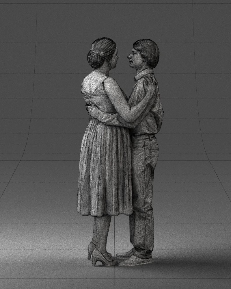 000140 Romantic Couple Embrace 0620 3D model_19