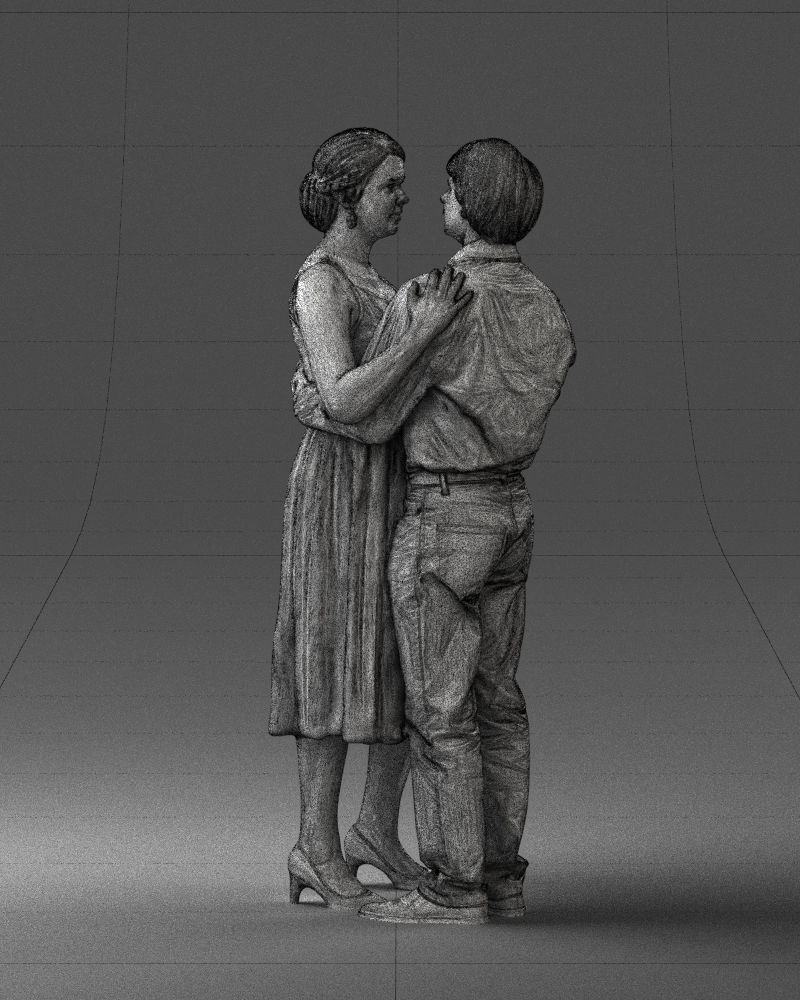 000140 Romantic Couple Embrace 0620 3D model_16