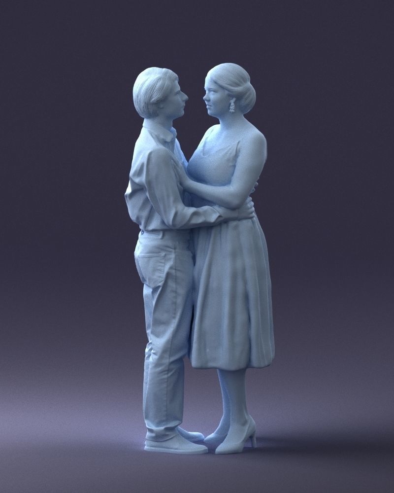 000140 Romantic Couple Embrace 0620 3D model_1