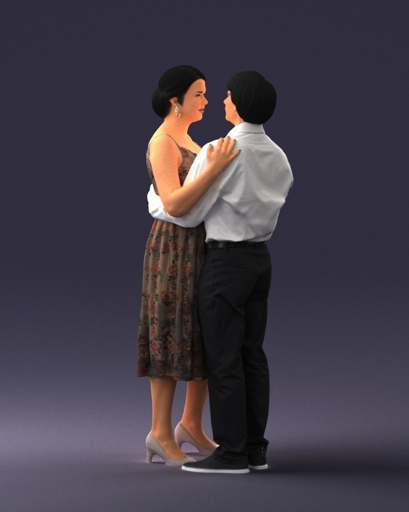 000140 Romantic Couple Embrace 0620 3D model_14