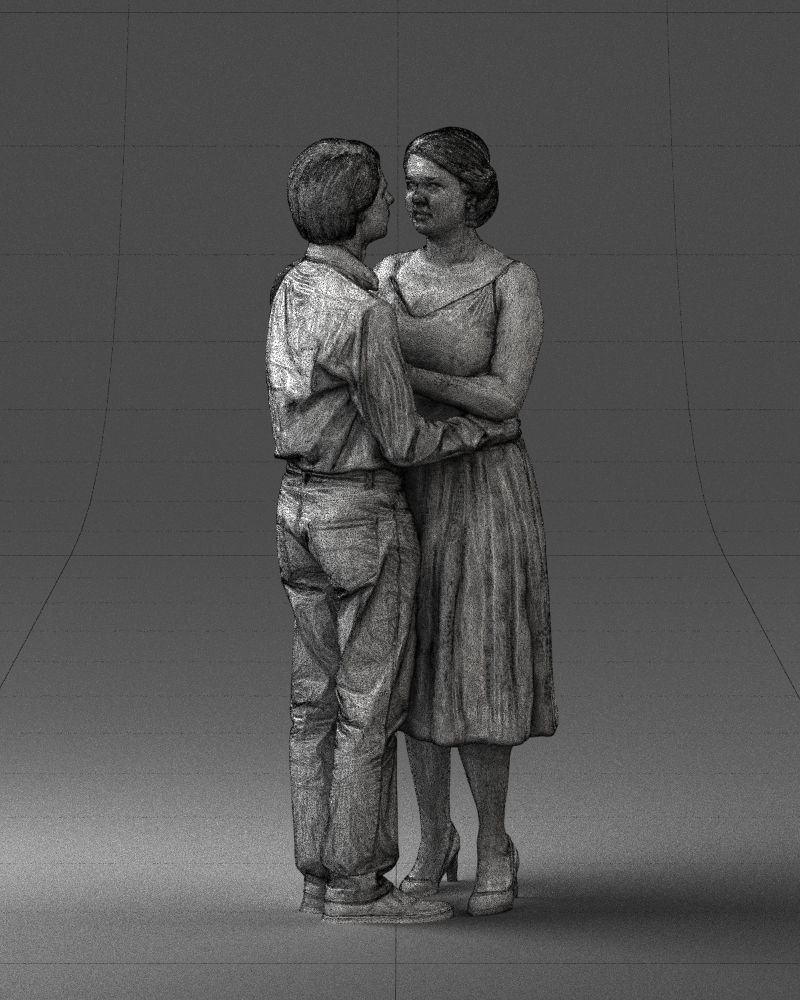 000140 Romantic Couple Embrace 0620 3D model_8