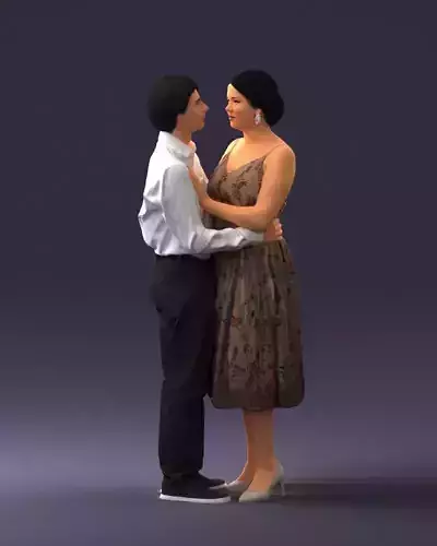 000140 Romantic Couple Embrace 0620 3dp