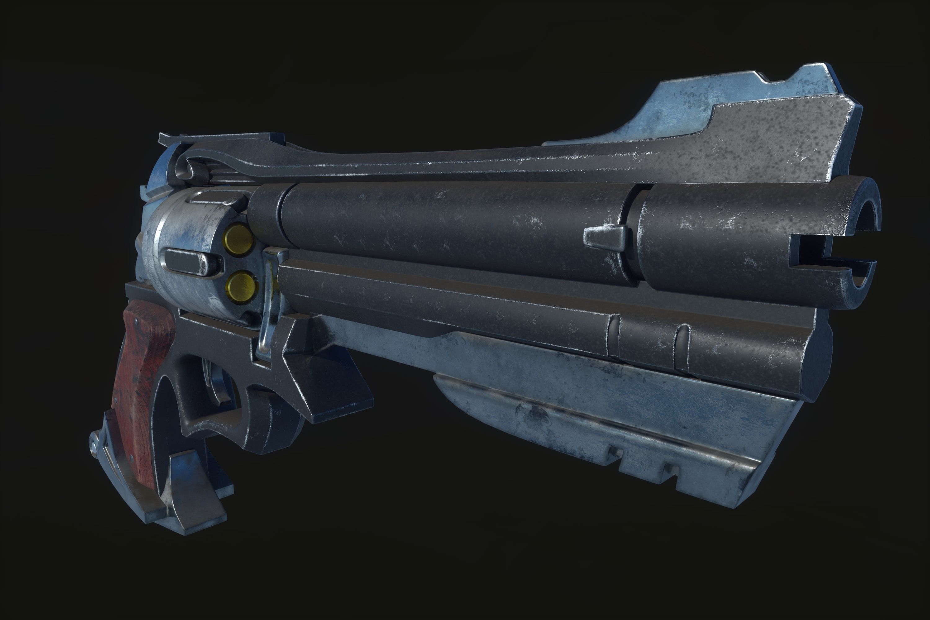 Revolver-pistol- Model and Textures 3D model_2