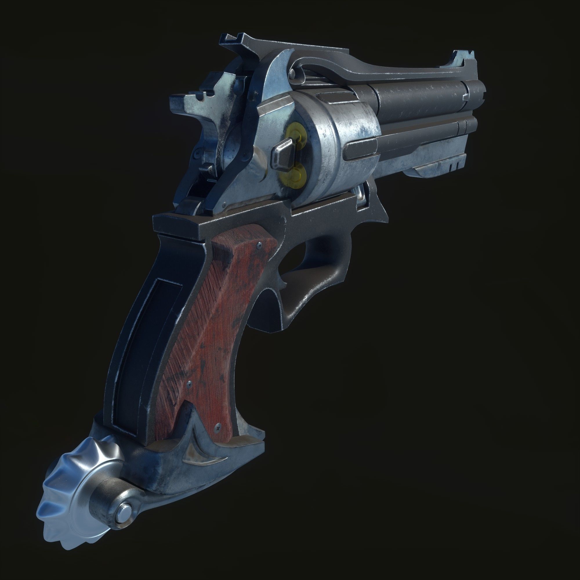 Revolver-pistol- Model and Textures 3D model_3