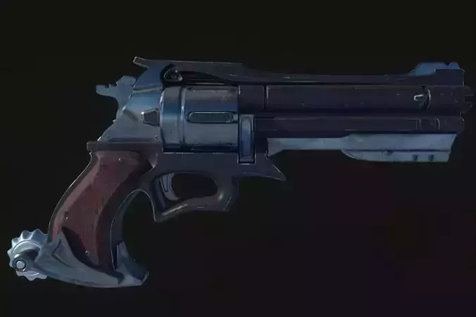 Revolver-pistol- Model and Textures 3D model