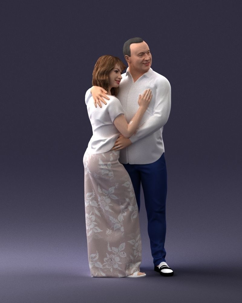 000093 Happy Couple 1120 3dp 3D print model_9