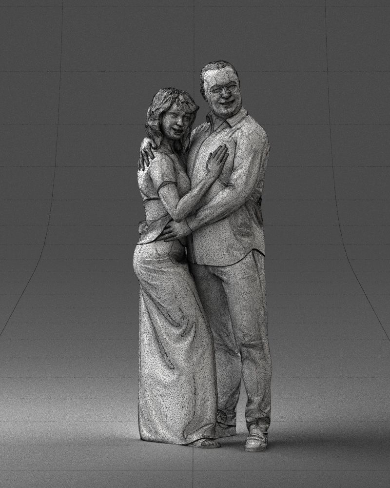 000093 Happy Couple 1120 3dp 3D print model_8