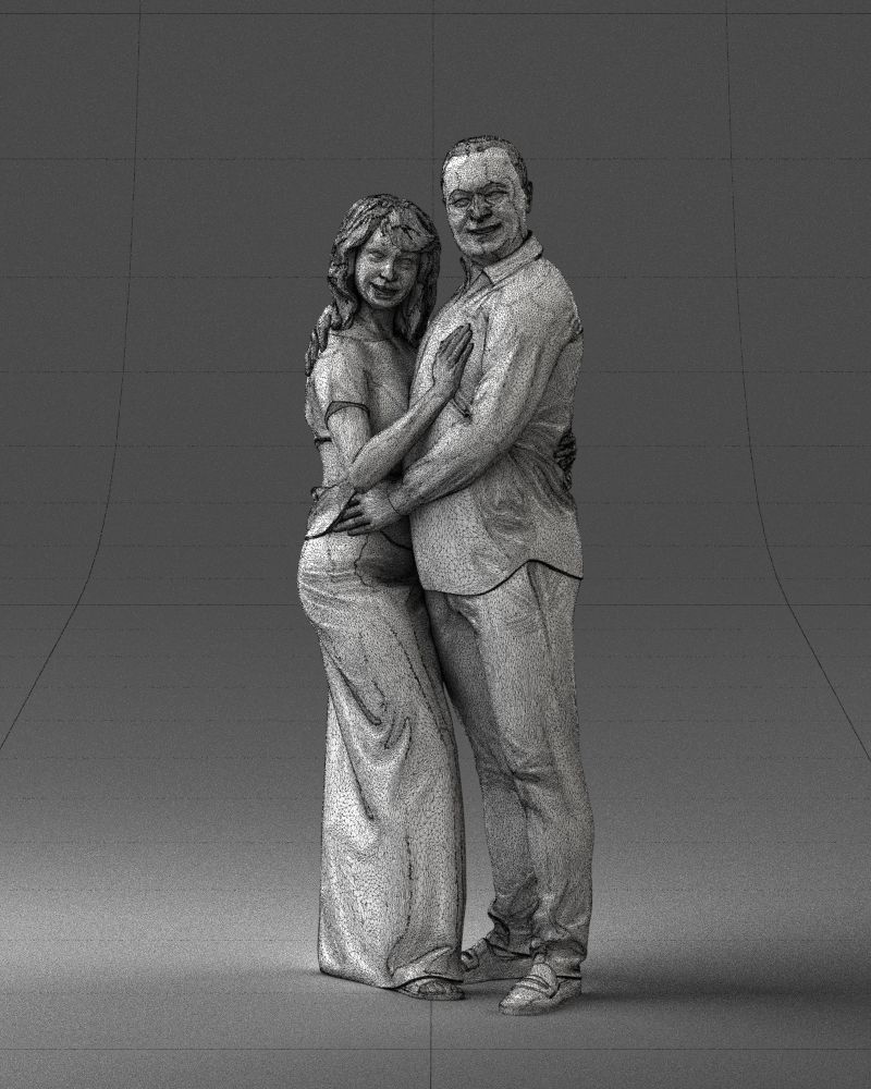 000093 Happy Couple 1120 3dp 3D print model_5