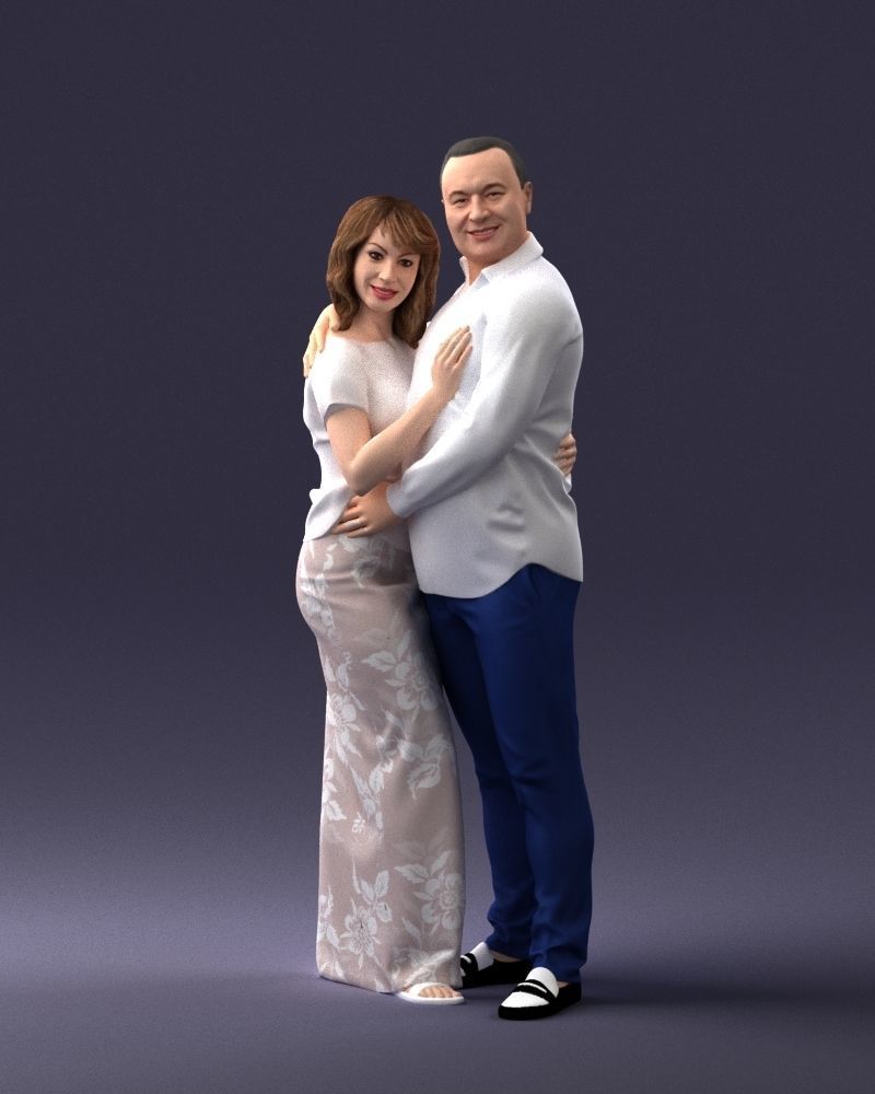 000093 Happy Couple 1120 3dp 3D print model_3