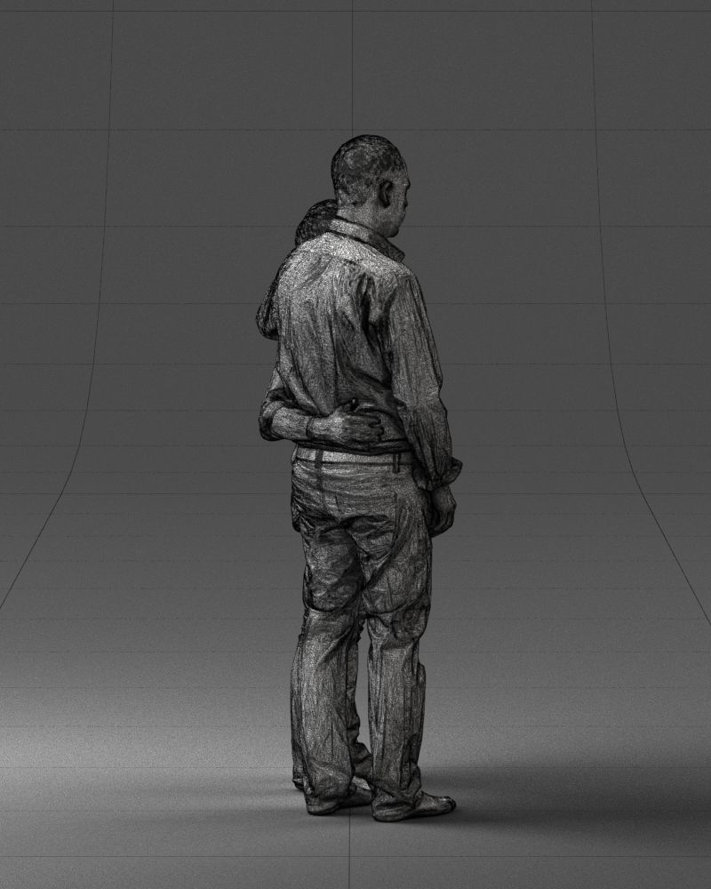 000231 Couple Standing Together Embracing Pose 1205 3dp 3D print model_14