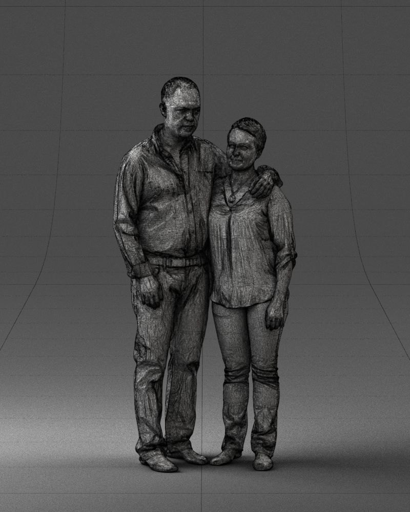 000231 Couple Standing Together Embracing Pose 1205 3dp 3D print model_35