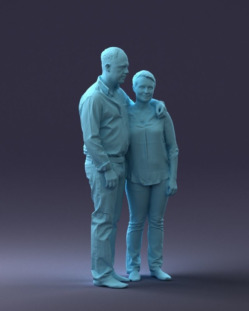 000231 Couple Standing Together Embracing Pose 1205 3dp 3D print model_7