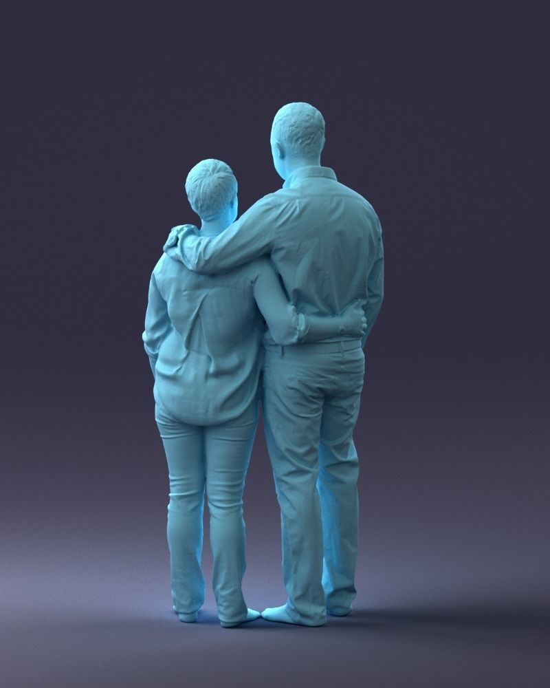 000231 Couple Standing Together Embracing Pose 1205 3dp 3D print model_19