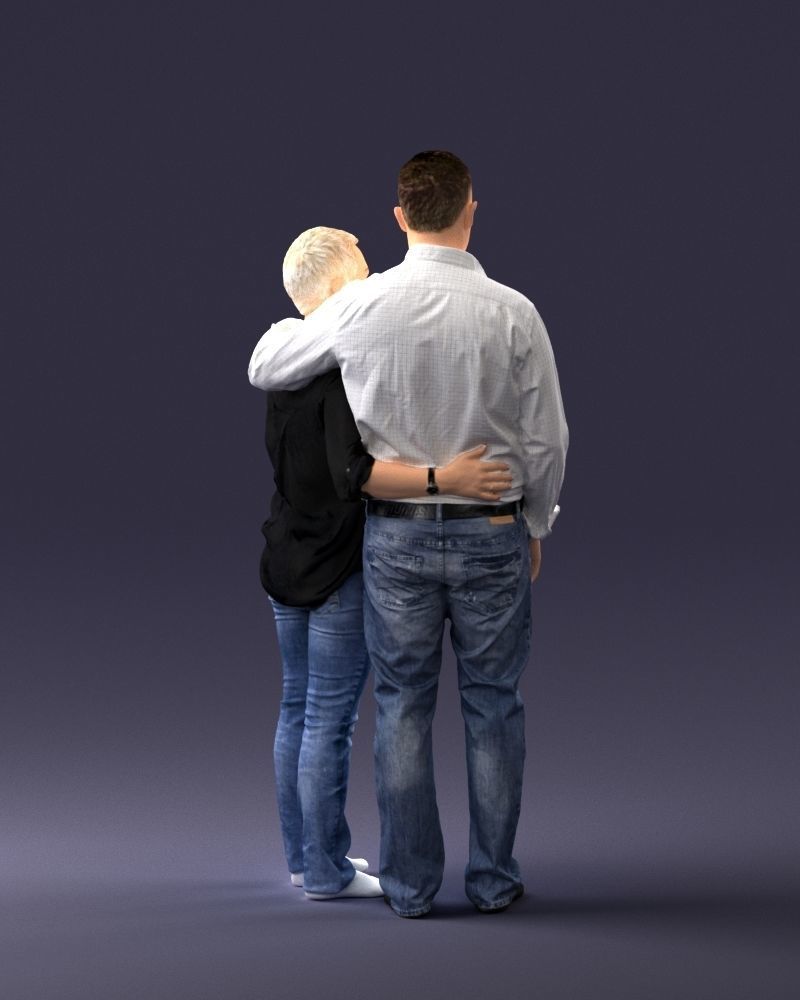 000231 Couple Standing Together Embracing Pose 1205 3dp 3D print model_15