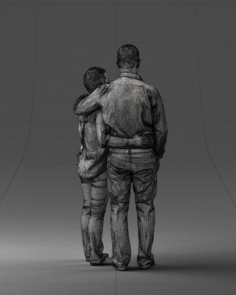 000231 Couple Standing Together Embracing Pose 1205 3dp 3D print model_17