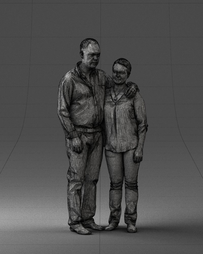 000231 Couple Standing Together Embracing Pose 1205 3dp 3D print model_2