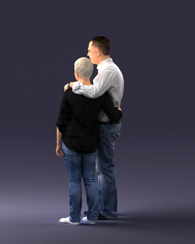 000231 Couple Standing Together Embracing Pose 1205 3dp 3D print model_21