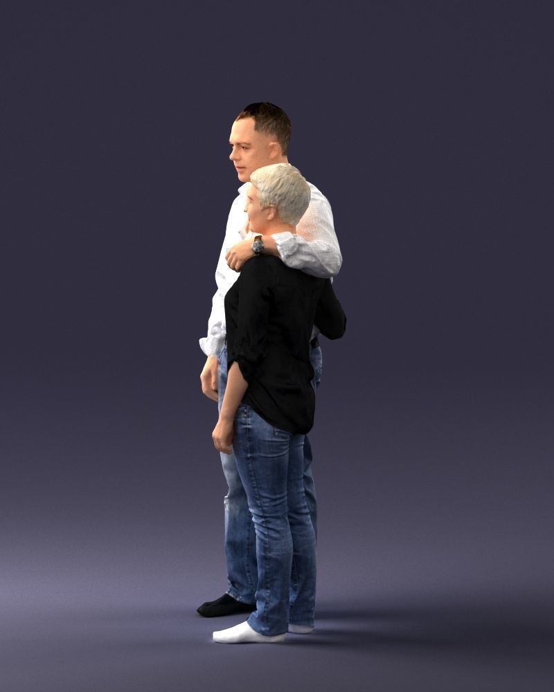 000231 Couple Standing Together Embracing Pose 1205 3dp 3D print model_24