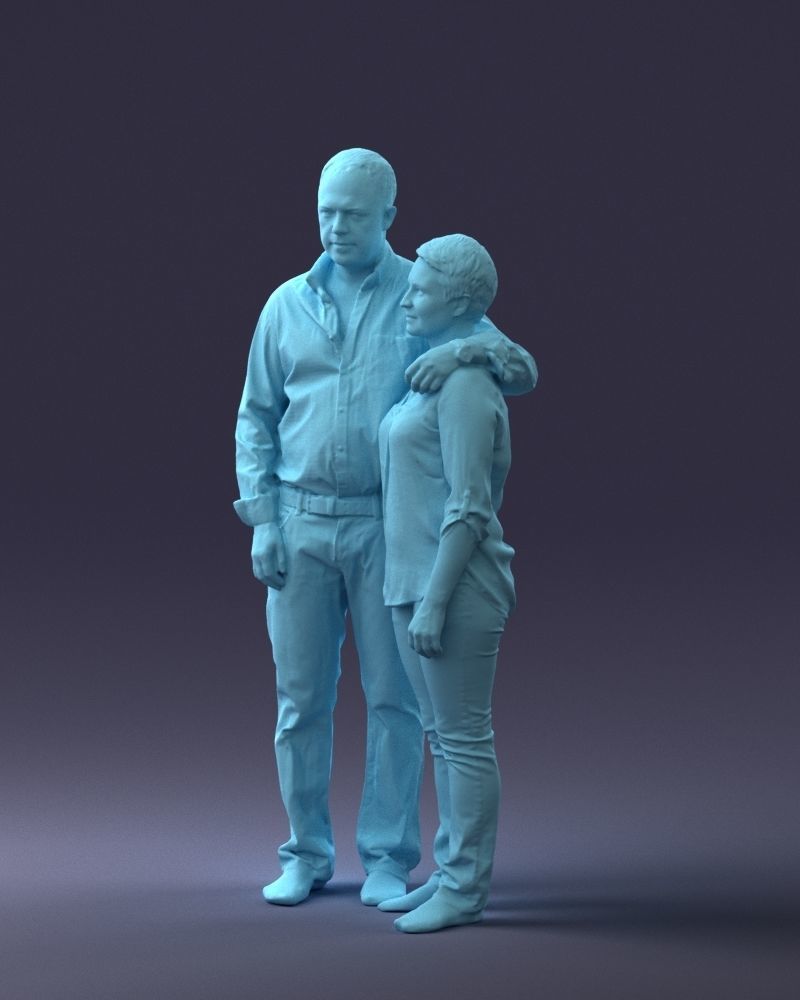 000231 Couple Standing Together Embracing Pose 1205 3dp 3D print model_28