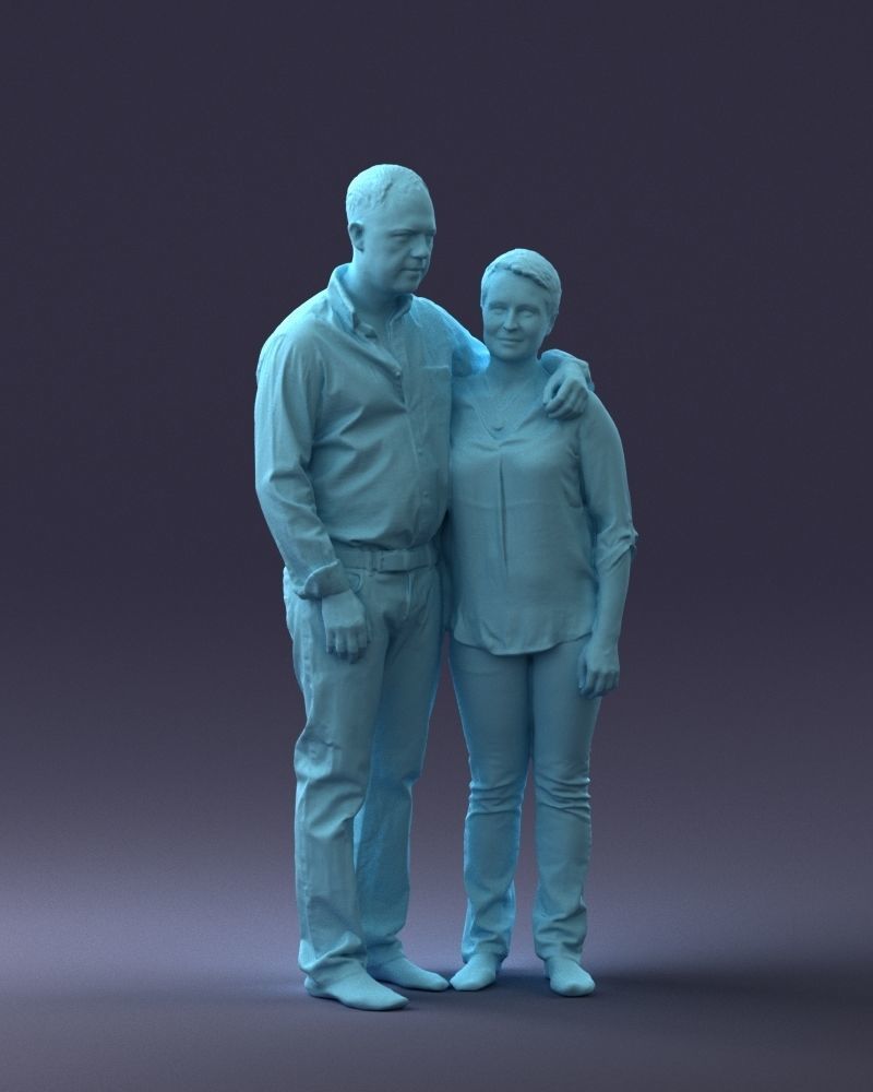 000231 Couple Standing Together Embracing Pose 1205 3dp 3D print model_4