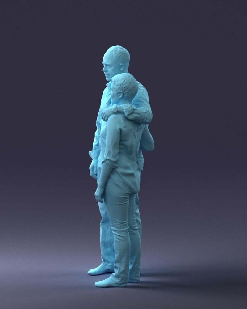 000231 Couple Standing Together Embracing Pose 1205 3dp 3D print model_25