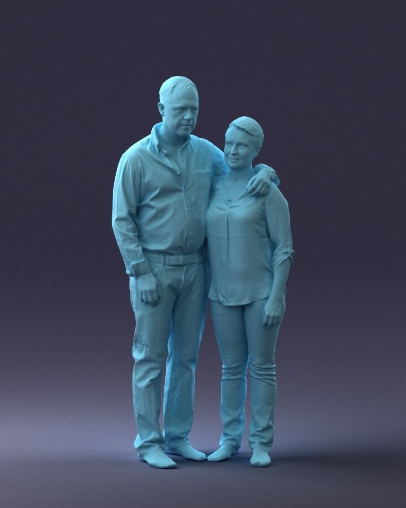 000231 Couple Standing Together Embracing Pose 1205 3dp 3D print model_34