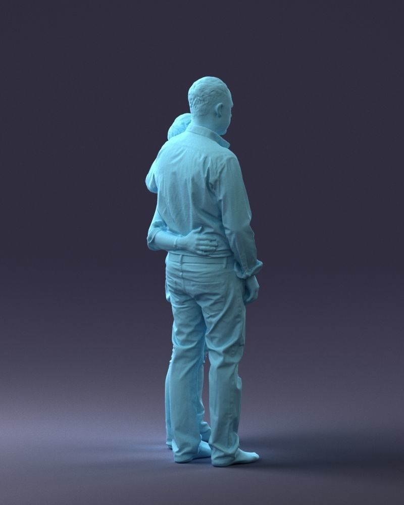 000231 Couple Standing Together Embracing Pose 1205 3dp 3D print model_13
