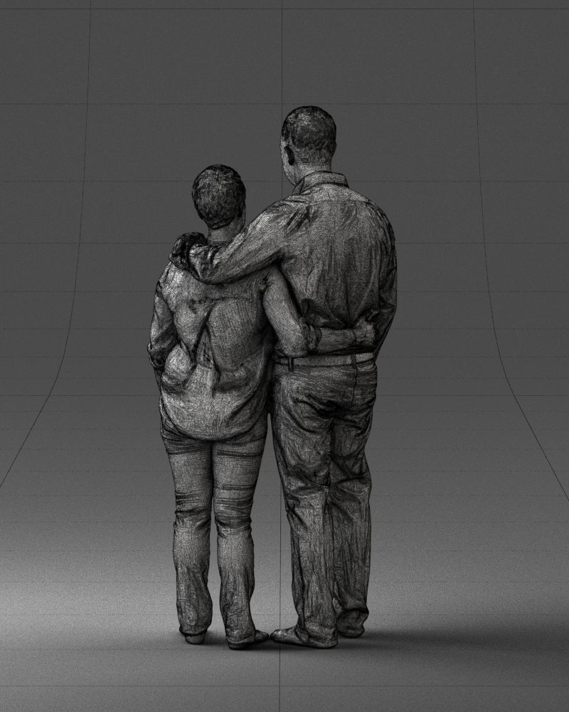 000231 Couple Standing Together Embracing Pose 1205 3dp 3D print model_20