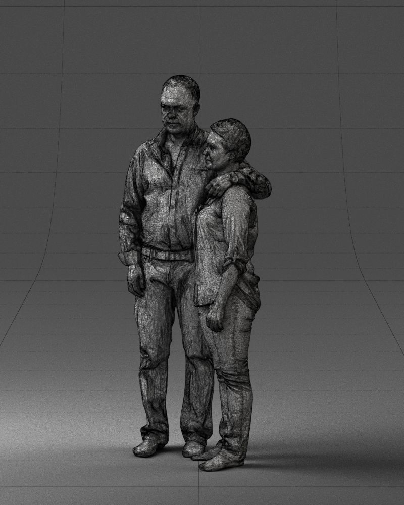 000231 Couple Standing Together Embracing Pose 1205 3dp 3D print model_29