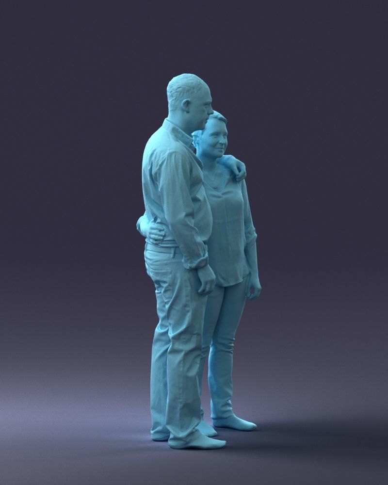 000231 Couple Standing Together Embracing Pose 1205 3dp 3D print model_10
